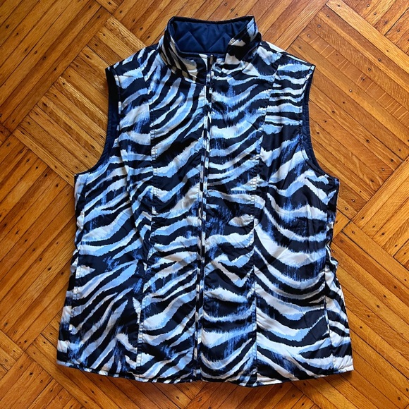 EUC CB Established 1962 Reversible Vest - Navy/Tiger - Picture 2 of 6